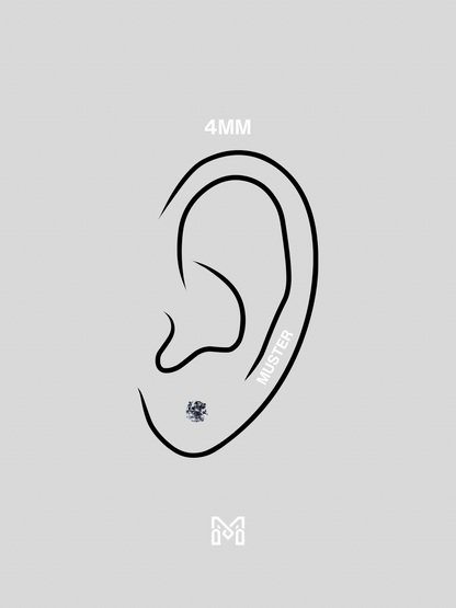 Iced Silver Stud Earrings