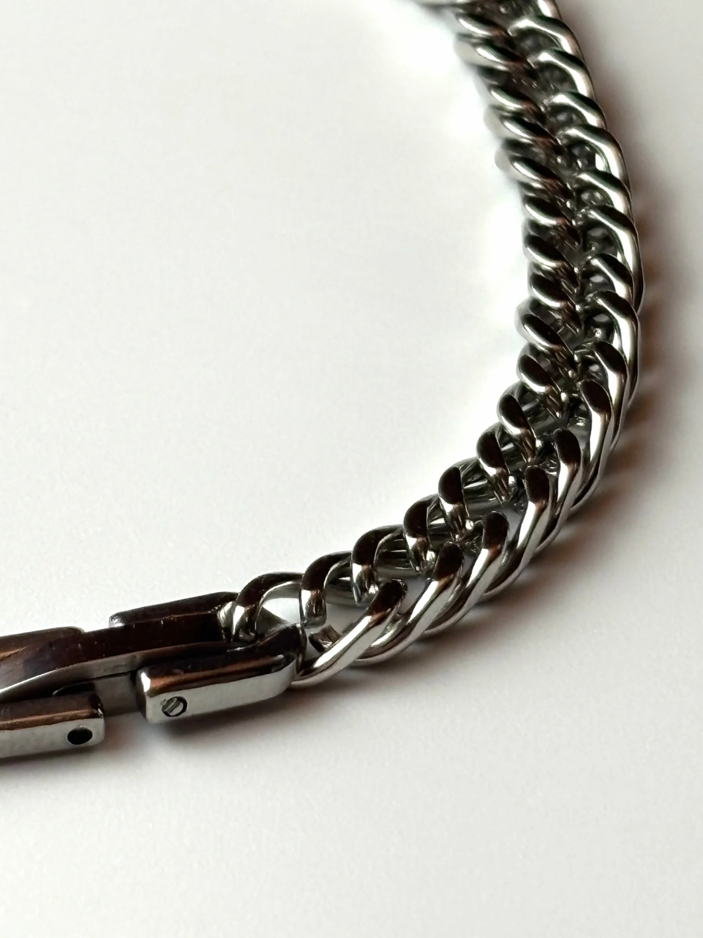 Muster Link Chain Silver Bracelet