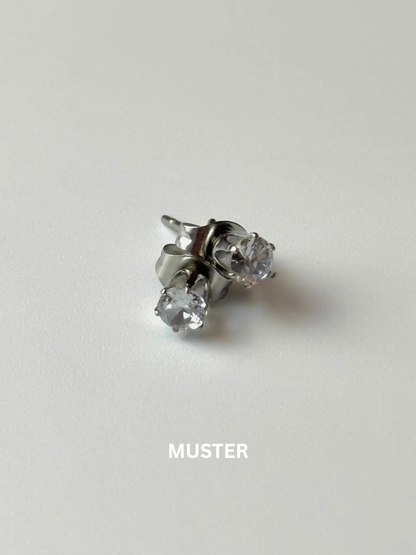 Iced Silver Stud Earrings