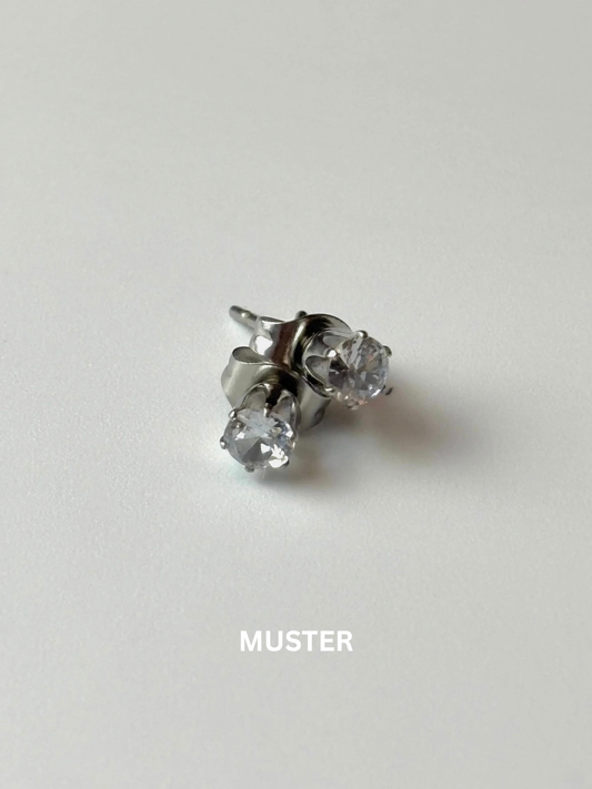 Iced Silver Stud Earrings